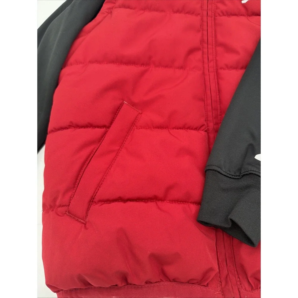 Nike Air Jordan Jumpman Boys Red & Black 2fer Puffer Jacket Sz Youth 5 (4-5 Yrs)
